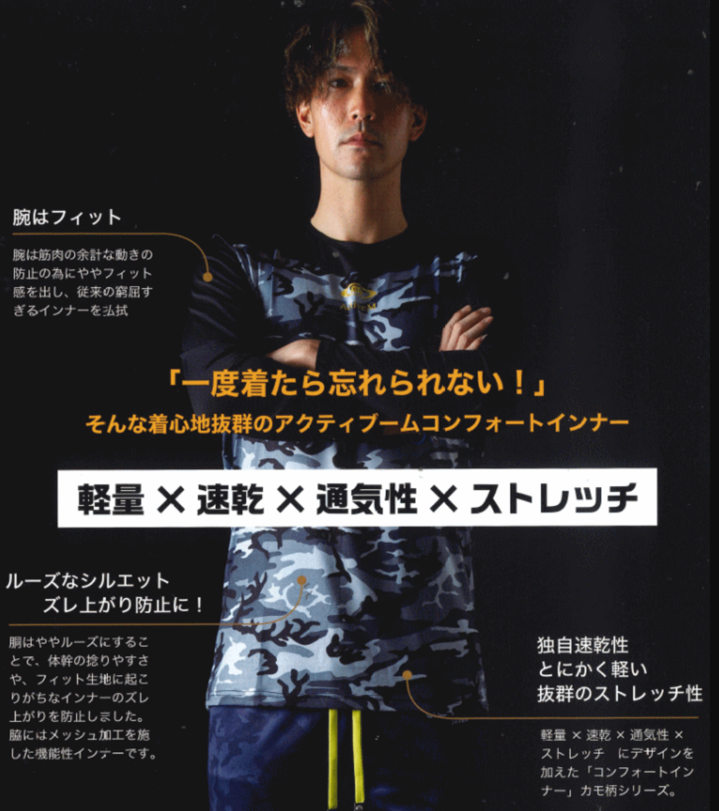 アクティブーム カモ柄長袖インナー 02