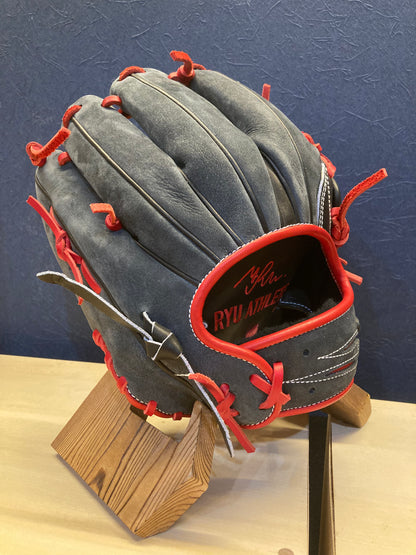 RYU　9周年グラブ　内野手602型　ブラック×Dグレー×レッド