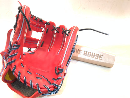 Sato Glove Studio x Glove House Collaboration Glove "En" Hardball Glove ENGI61 Infielder's Glove, Reddish Orange, Made to Order (2-3 Months)